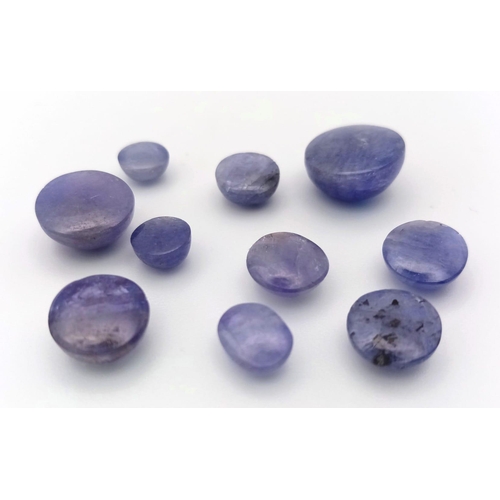 640 - A lot of 32.60 Ct Cabochon Good Quality Tanzanite