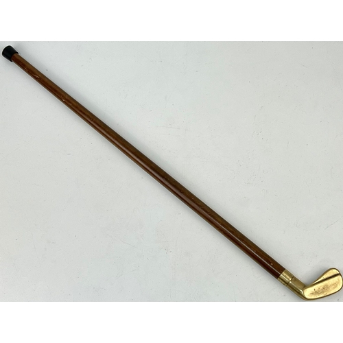 670 - An Antique Sunday Stick/Sabbath Stick with Brass Head. Length 78cm