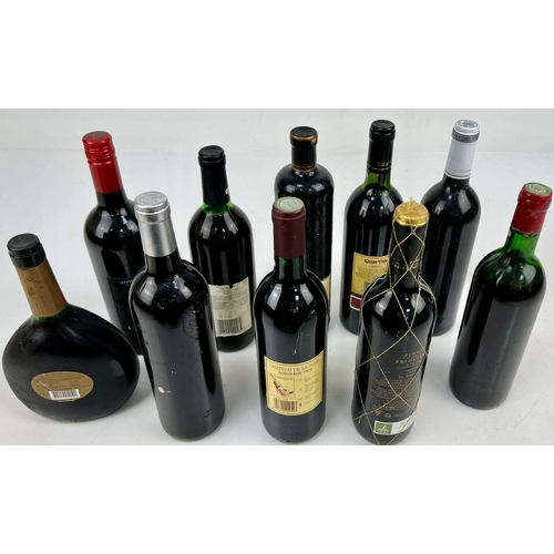 841 - Ten Bottles of Red Wine Including: 1990 Chateau de la Tour,  2006 Chateau Belleview Bordeaux and a 2... 