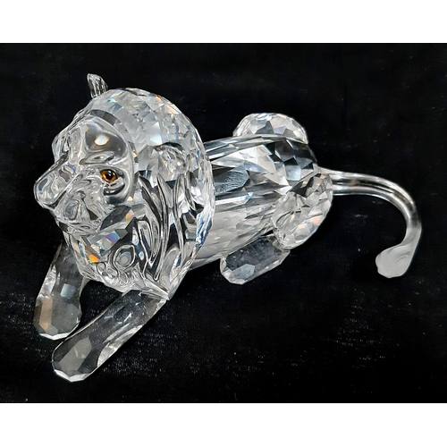 848 - A Swarovski Crystal 1994 Limited Edition African Lion Figure. 
13cm length. In original box with cer... 