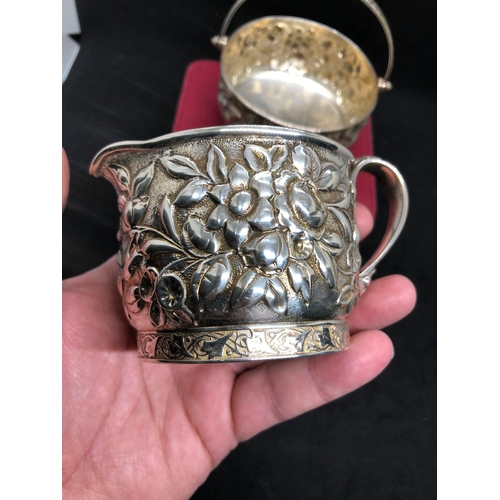 763 - Antique American solid silver basket and jug 


Possibly a good American maker D&H sterling 
Number ... 