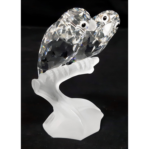 740 - A Swarovski Crystal 1987 Limited Edition The Lovebirds Figure. 10cm tall. Comes in original box with... 