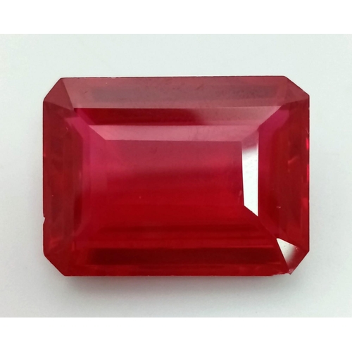 162 - A stunning, large (50.65 carats), emerald cut, RUBY, flawless, of exceptional quality and condition.... 