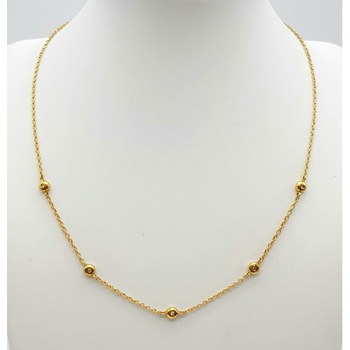 85 - 18K YELLOW GOLD DIAMOND SET NECKLACE.
WEIGHS 5.6G