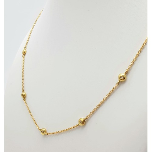 85 - 18K YELLOW GOLD DIAMOND SET NECKLACE.
WEIGHS 5.6G