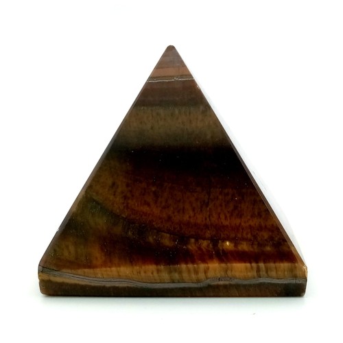 1114 - A  Tiger's Eye Pyramid (125g,  1.90 x 1.80 inches -Brownish yellow)