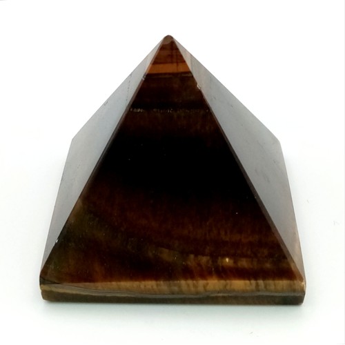 1114 - A  Tiger's Eye Pyramid (125g,  1.90 x 1.80 inches -Brownish yellow)