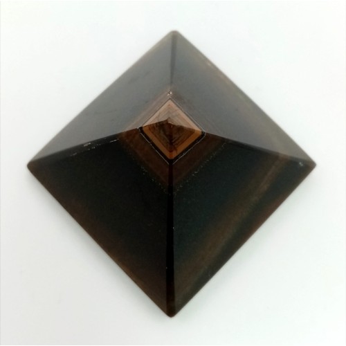 1114 - A  Tiger's Eye Pyramid (125g,  1.90 x 1.80 inches -Brownish yellow)