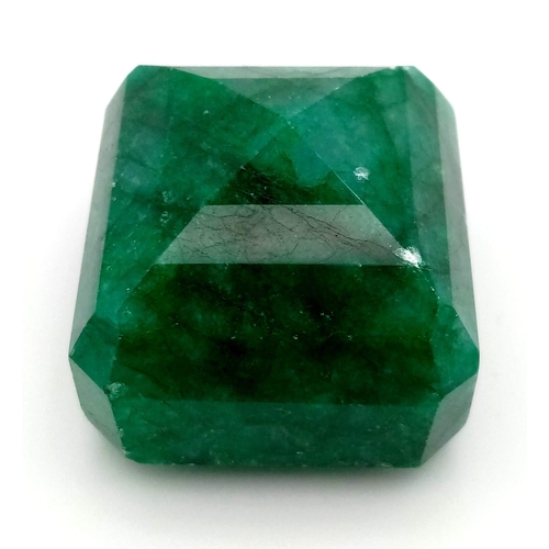 1037 - A 269.80ct Natural Emerald (Beryl). Octagon step cut. Colour enhanced. GLI Certified.