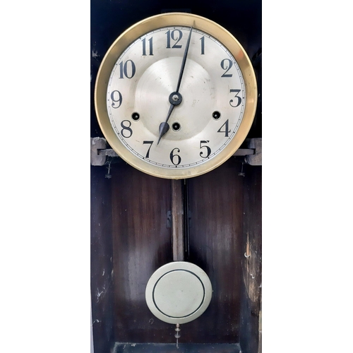 1467 - A 1930s Westminster Chime Wall Clock. Gilded dial. With key, in working order but no guarantees. 75 ... 