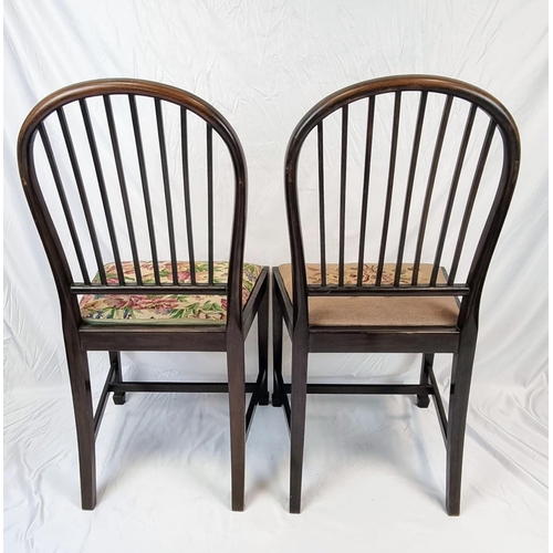 1459 - Four Vintage Spindle-Back Chairs with Similar Upholstery. Preferable if the winning bidder picks up ... 