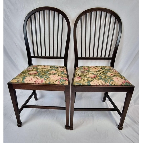 1459 - Four Vintage Spindle-Back Chairs with Similar Upholstery. Preferable if the winning bidder picks up ... 