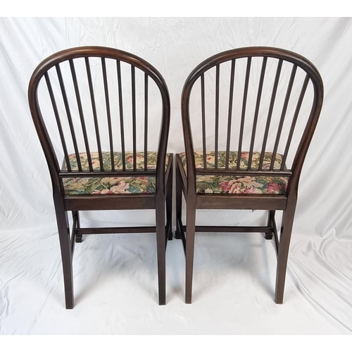 1459 - Four Vintage Spindle-Back Chairs with Similar Upholstery. Preferable if the winning bidder picks up ... 