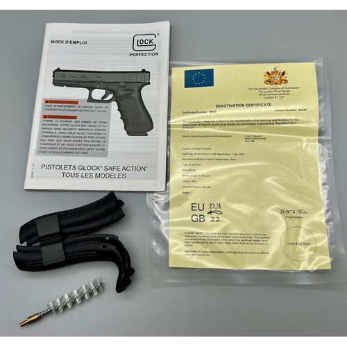 1445 - A Deactivated 9mm Glock Model 17 Generation 4 Semi-Automatic Pistol. Comes with extra grip sets and ... 