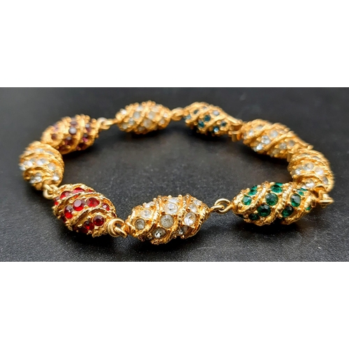 155 - A highly glamorous bracelet consisting of miniature Faberge style eggs. This is an exact and detaile... 