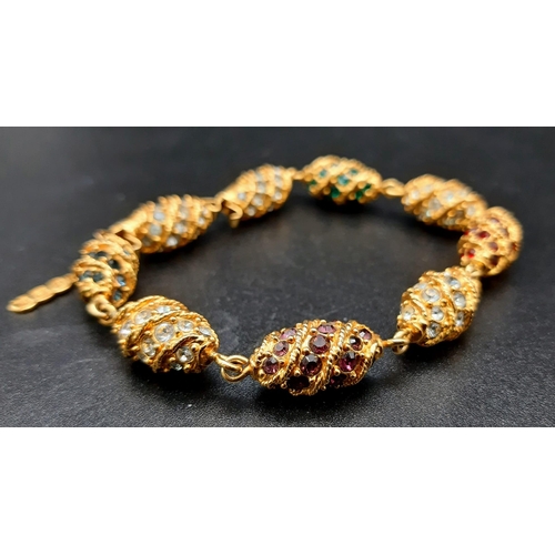 155 - A highly glamorous bracelet consisting of miniature Faberge style eggs. This is an exact and detaile... 