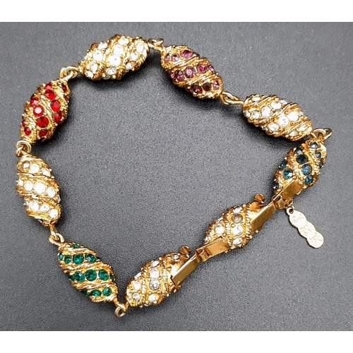 155 - A highly glamorous bracelet consisting of miniature Faberge style eggs. This is an exact and detaile... 