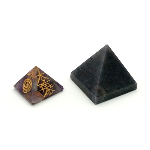 968 - A Mixed Lot of Gems. A Huge Ruby drilled bead. (71gms, 1 x 1 inches). An Iolite Pyramid (44gms, 1.10... 