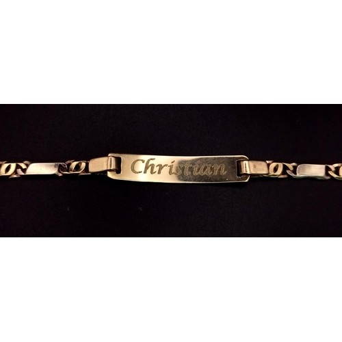 125 - A 14K Yellow Gold Identity Bracelet - If your name is Christian or you are a Christian it's your luc... 