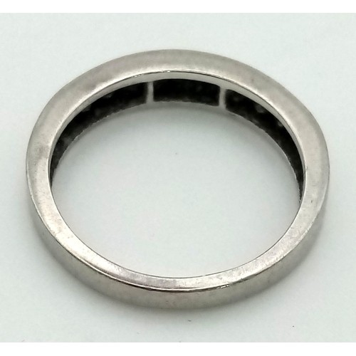 305 - A 950 Platinum Half Eternity Diamond Ring. 0.5ct. Size K. 3.7g total weight. Ref: 5-238