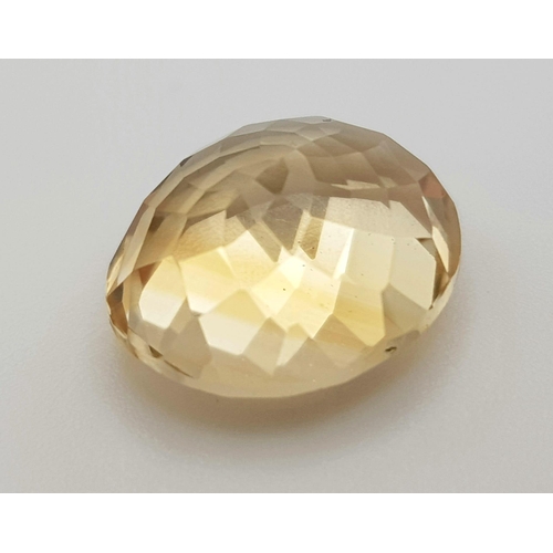 1404 - A 8.75ct Loose Citrine Gemstone. Oval cut, Natural inclusions, Quartz species. GLI Certified