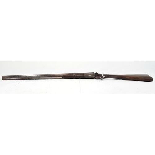 1346 - A DEACTIVATED ANTIQUE DOUBLE BARRELLED SHOTGUN CIRCA 1860 FROM GRAHAMS OF INVERNESS . ONE HAMMER IN ... 