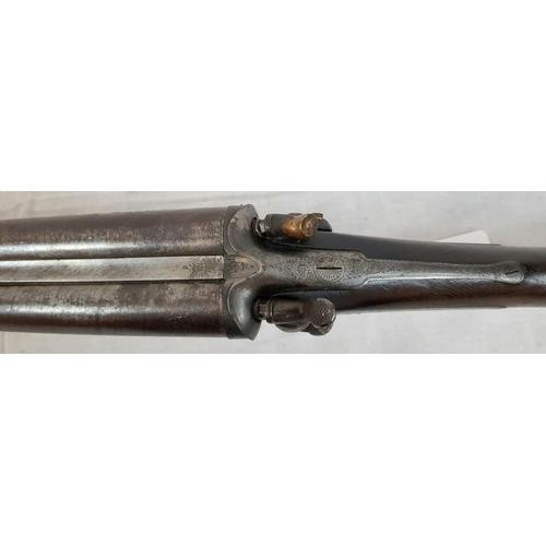 1346 - A DEACTIVATED ANTIQUE DOUBLE BARRELLED SHOTGUN CIRCA 1860 FROM GRAHAMS OF INVERNESS . ONE HAMMER IN ... 