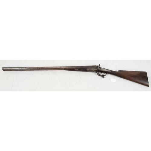 1346 - A DEACTIVATED ANTIQUE DOUBLE BARRELLED SHOTGUN CIRCA 1860 FROM GRAHAMS OF INVERNESS . ONE HAMMER IN ... 