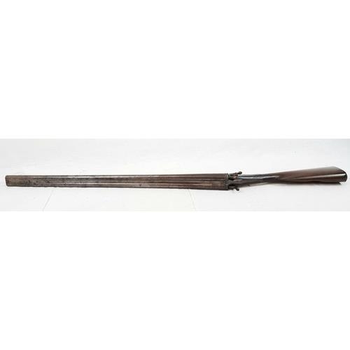 1346 - A DEACTIVATED ANTIQUE DOUBLE BARRELLED SHOTGUN CIRCA 1860 FROM GRAHAMS OF INVERNESS . ONE HAMMER IN ... 