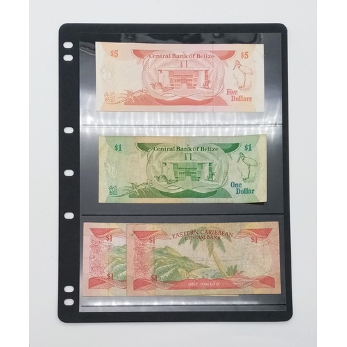 1096 - Two Vintage Belize and Two Eastern Caribbean Currency Notes. Please see photos for conditions.