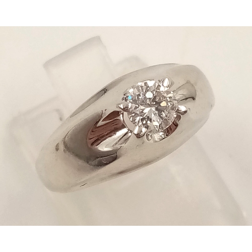 351 - A Modern 18K White Gold Diamond Solitaire Ring. 0.30ct. Size I. 5.95g