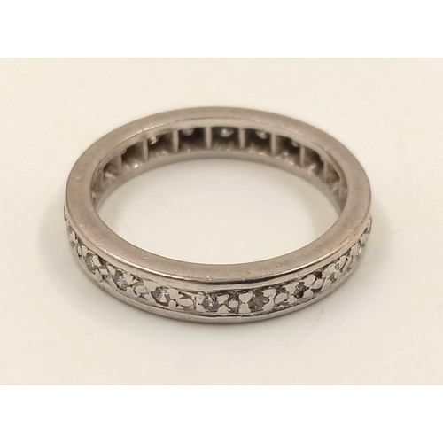 624 - An 18K White Gold Diamond Eternity Ring. Size M.
4.38g.