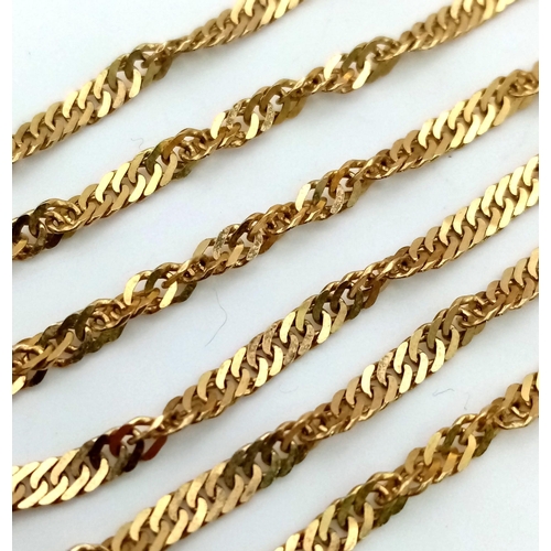 48 - A 9K Yellow Gold Twist-Link Necklace. 48cm. 5.1g total weight.