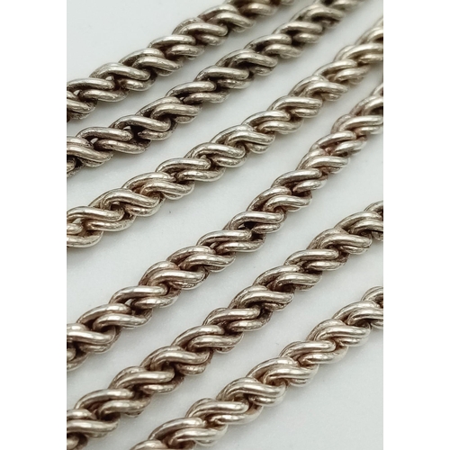 924 - A Vintage 925 Silver Rope Twist Necklace. 52cm. 22g