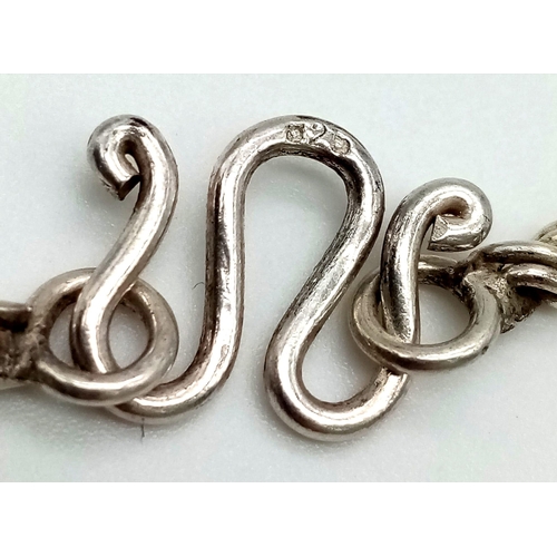 924 - A Vintage 925 Silver Rope Twist Necklace. 52cm. 22g