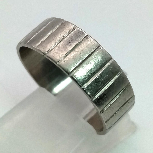 96 - A Vintage Platinum Band Ring. Size O/P. 7.23g.