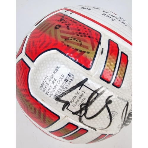 142 - An Arsenal FC 2015 FA Cup Signed Football. Signatures include Rosicki, Ozil, and Sanchez. Joel Campb... 