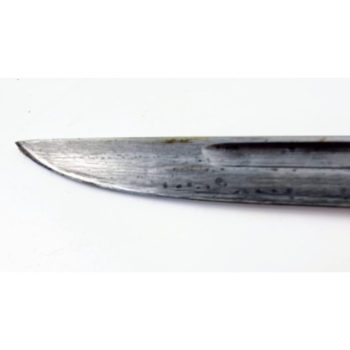 213 - An Antique Japanese Bayonet with Scabbard. Markings for Koishikawa/Kokura on blade. 52817 marking on... 