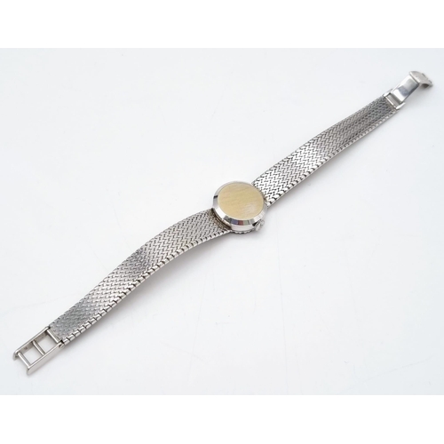 711 - A Vintage Jaeger Le Coultre 18k White Gold and Diamond Ladies Watch. 18k white gold strap and case -... 