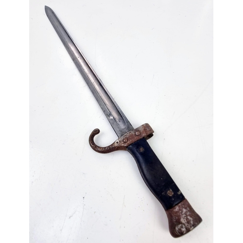 840 - Antique French Bayonet with Scabbard. Markings on blade of a letter B in a diamond shape. Blade in g... 