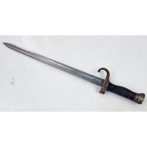 840 - Antique French Bayonet with Scabbard. Markings on blade of a letter B in a diamond shape. Blade in g... 