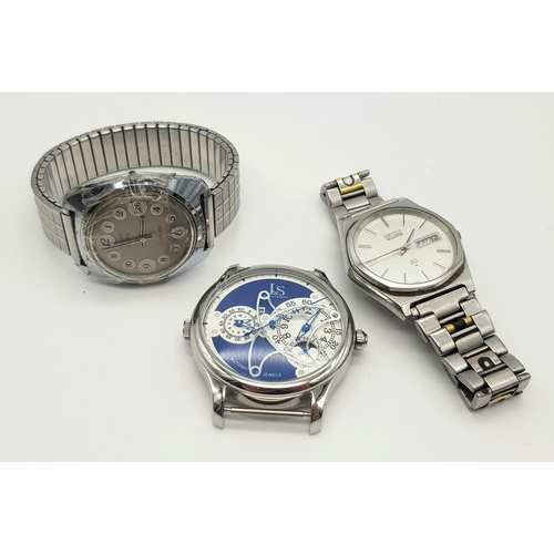 1019 - 3 MENS WRISTWATCHES A/F