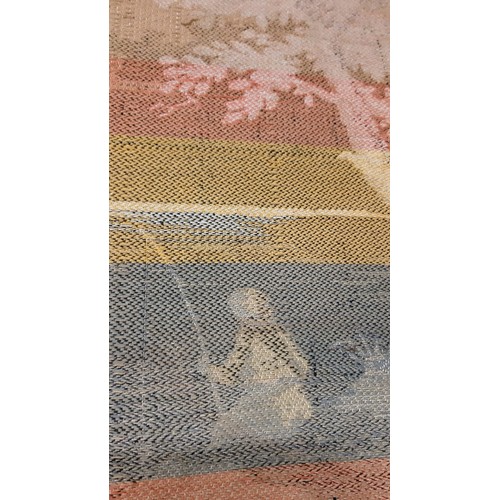 1203 - Three hand woven rugs, one silk and an antique hand woven tapestry/wall hanging. The silk rug is in ... 