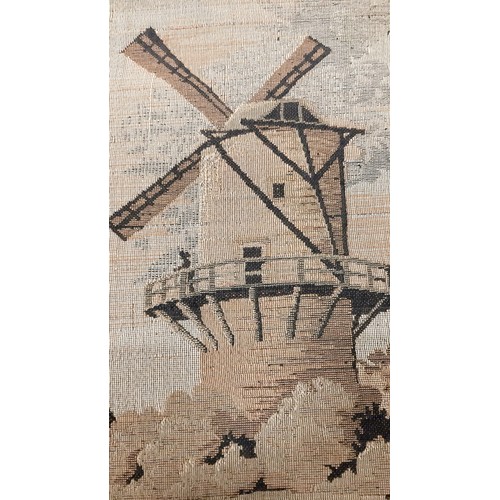 1203 - Three hand woven rugs, one silk and an antique hand woven tapestry/wall hanging. The silk rug is in ... 