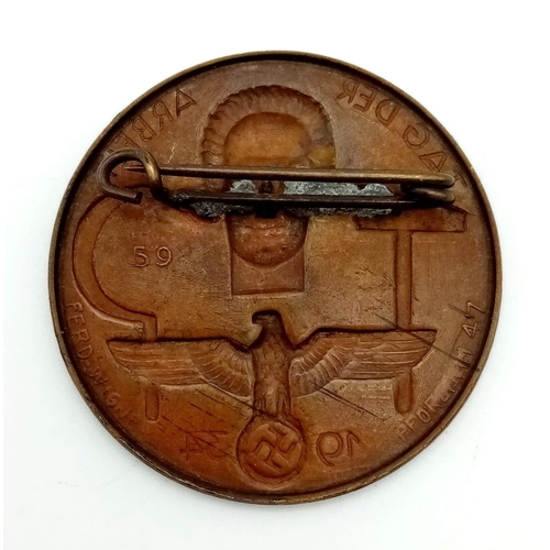 696 - A 3rd Reich 1934 Workers Day Tinnie Badge.