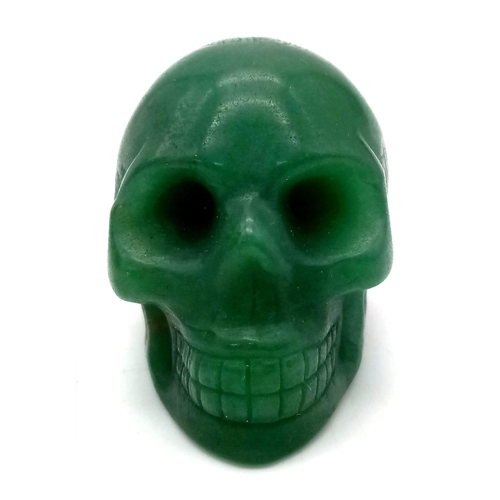 1656 - A Green Aventurine Crystal Skull Figure. 5cm