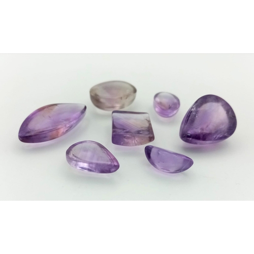 1233 - A Lot of 163.55ct Cabochon Good Quality Amethyst Gemstones