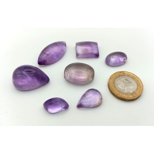 1233 - A Lot of 163.55ct Cabochon Good Quality Amethyst Gemstones