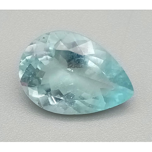 1063 - 4.93ct natural  Aquamarine beryl Gemstone Pear Shape AAA Grade with ITLGR certification  14.63 x 10.... 