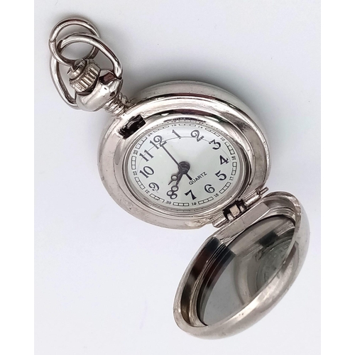 1323 - 2 LADIES WATCHES: 1 QUARTZ POCKET WATCH, AND A SILAC 17 JEWELS WRIST WATCH.